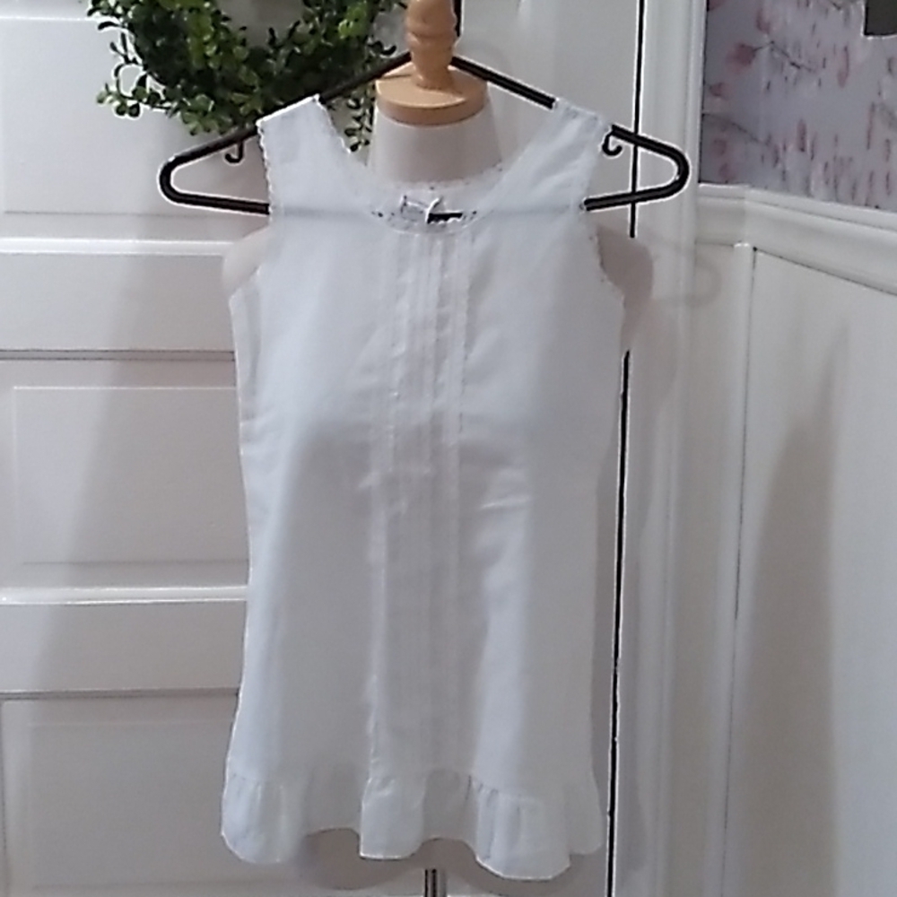 Vintage girls sz 8 Candy Kane by Imerman white under slip union made in USA 🇺🇸